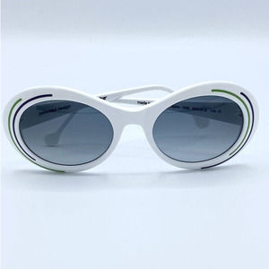 Boz By JF Rey Designer Spice Sunglasses 1053 White Acetate Green Stripe France